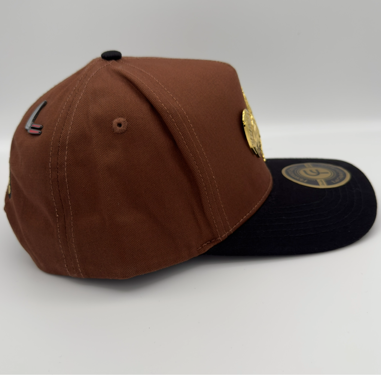 Brown Golden Rooster Semi Curve Cap