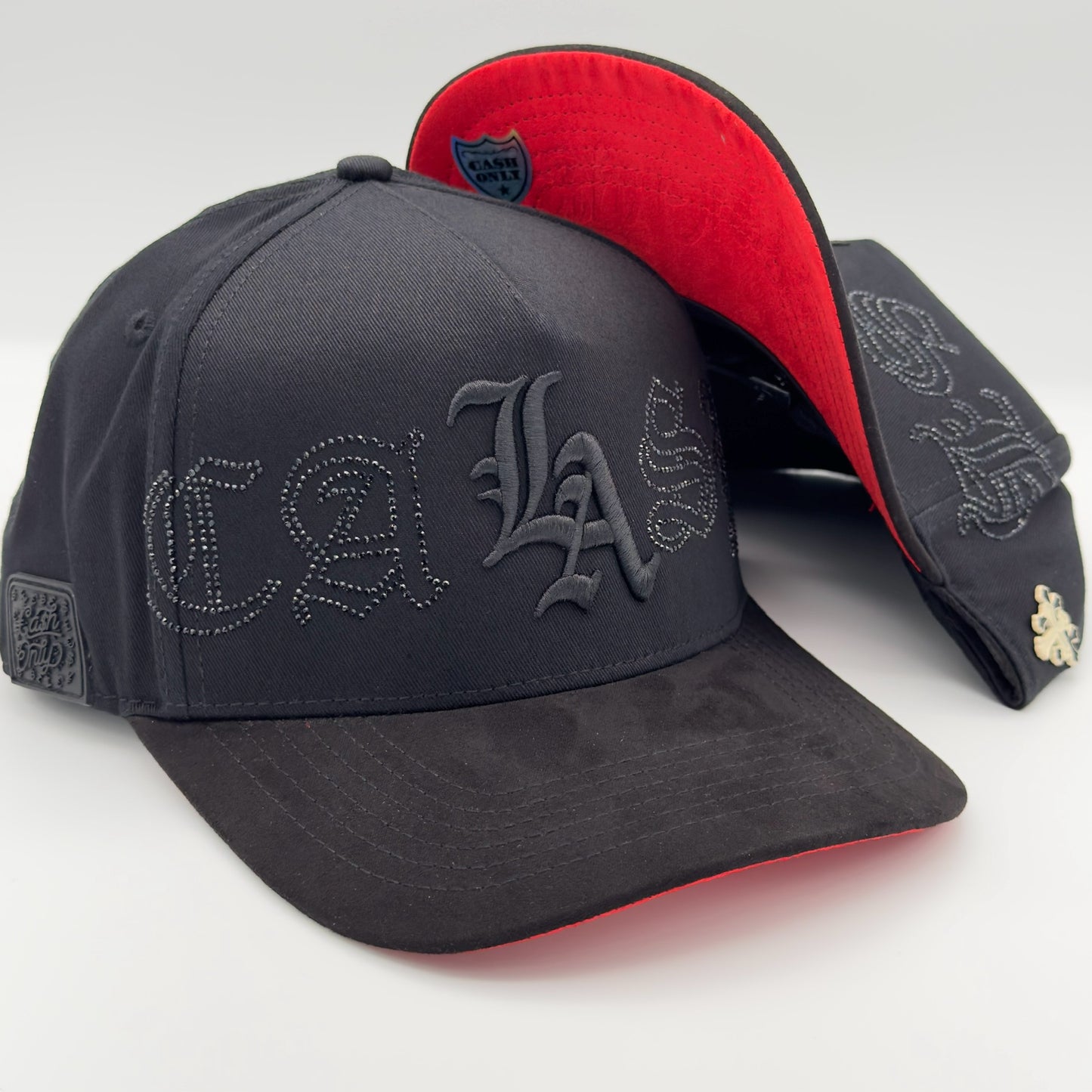 Black/Red LA Curved Cap