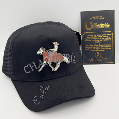 Black Charreria Mesh Cap