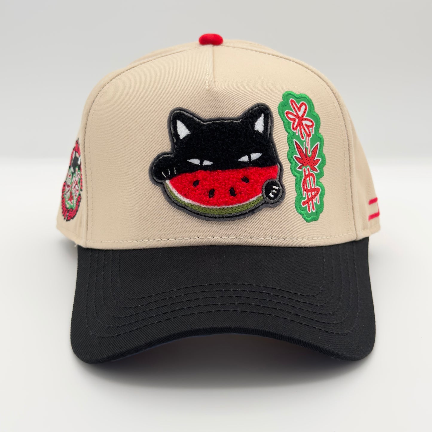 Black/Beige Watermelon Cat Cap