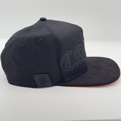 Black/Red LA Flat Cap