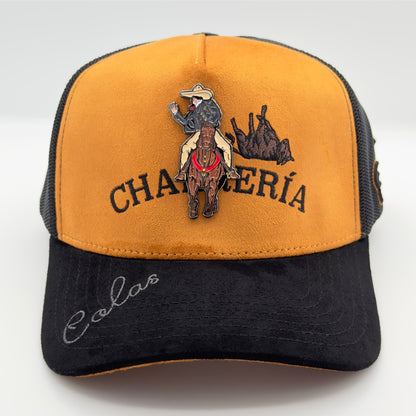 Orange Charreria Mesh Cap