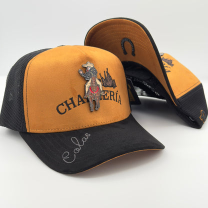 Orange Charreria Mesh Cap