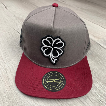 Burgundy Clover Cap