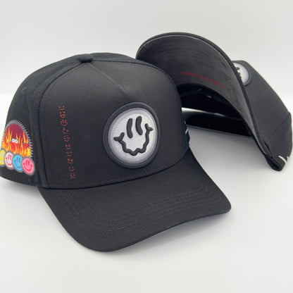 Black Happy Face Cap