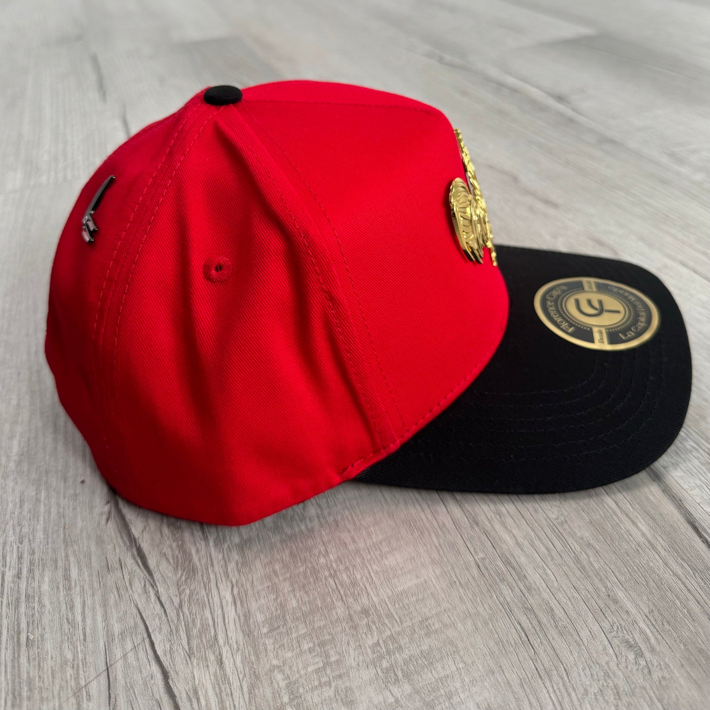 Red Golden Rooster Semi-Curved Cap