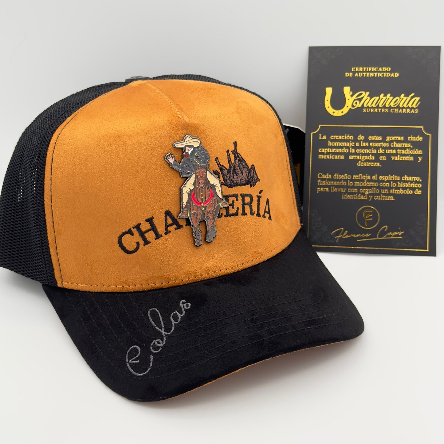 Orange Charreria Mesh Cap