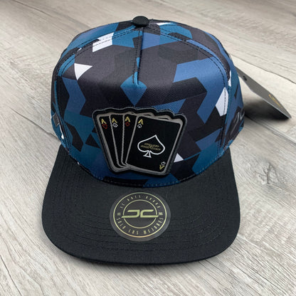 Blue Camo Poker Cap