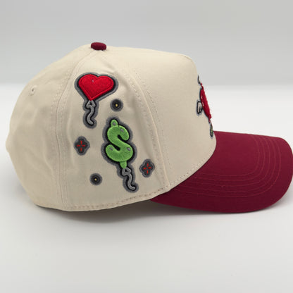 Beige/Red Money Love Cap