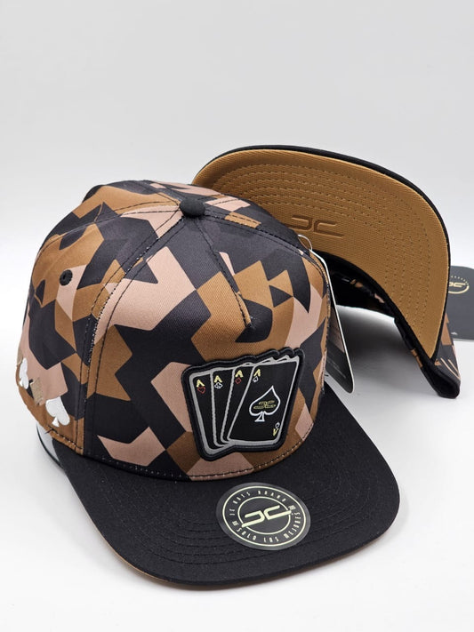 Brown Camo Poker Cap