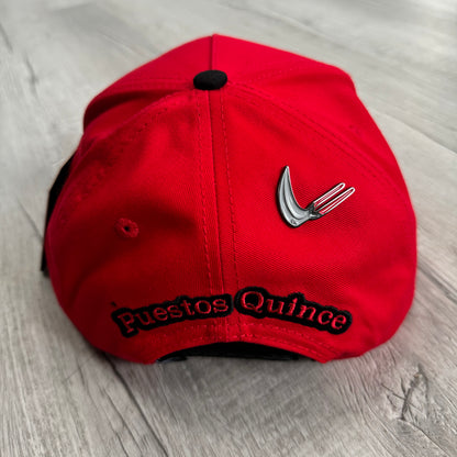 Red Golden Rooster Semi-Curved Cap