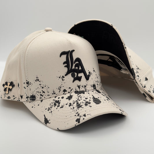 White/Black LA Curved Cap