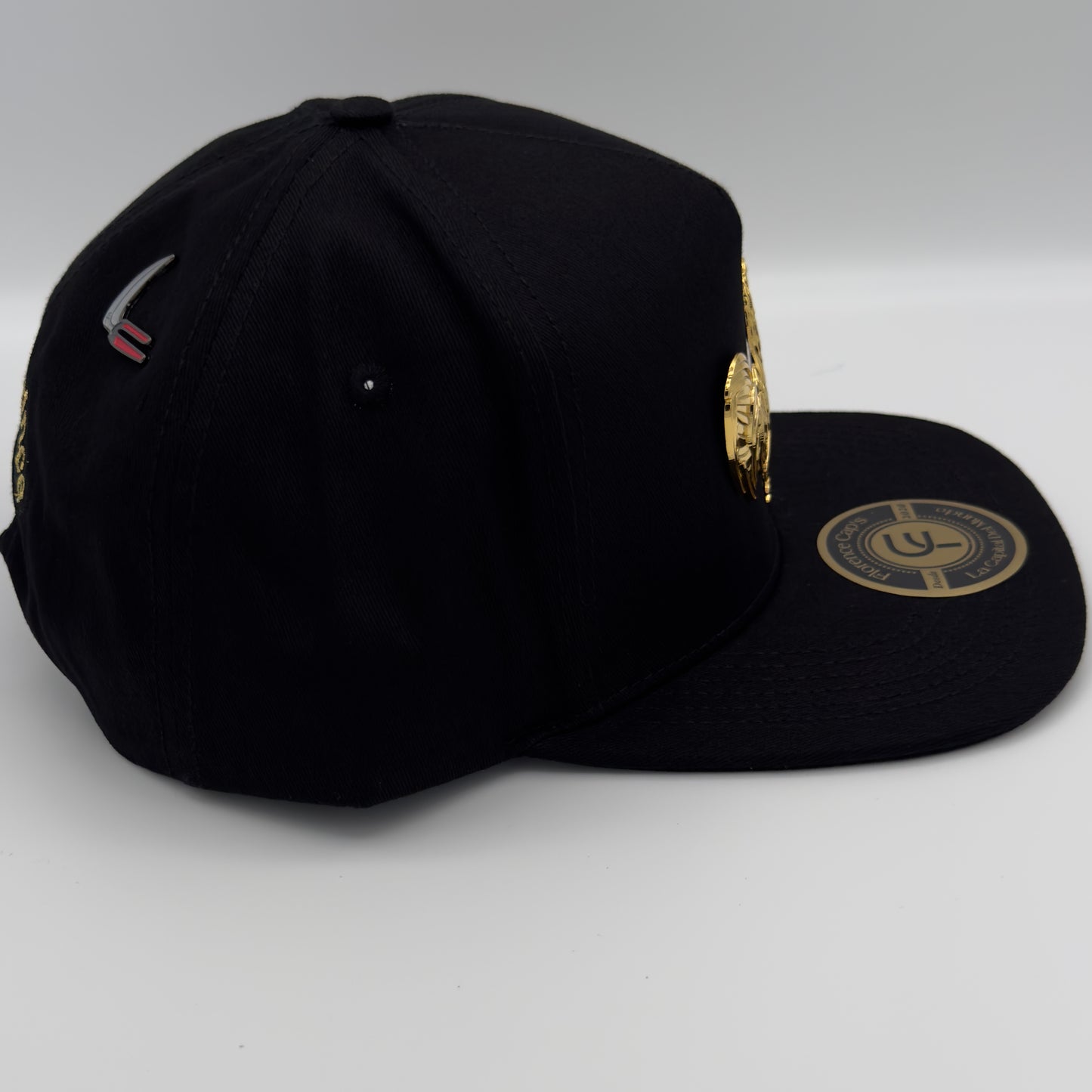 Black Golden Rooster Flat Cap