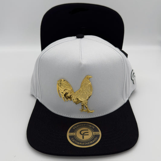 White Golden Rooster Cap