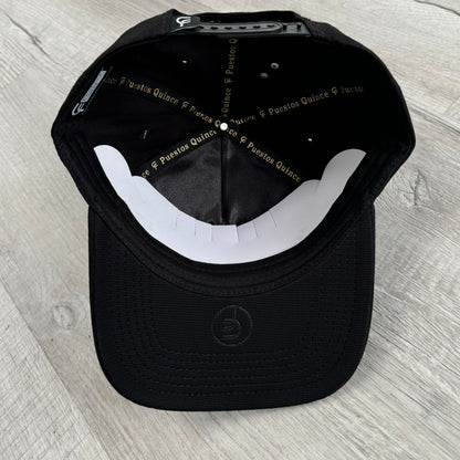 Black Golden Rooster Semi-Curved Cap