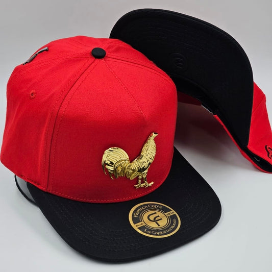 Red Golden Rooster Cap