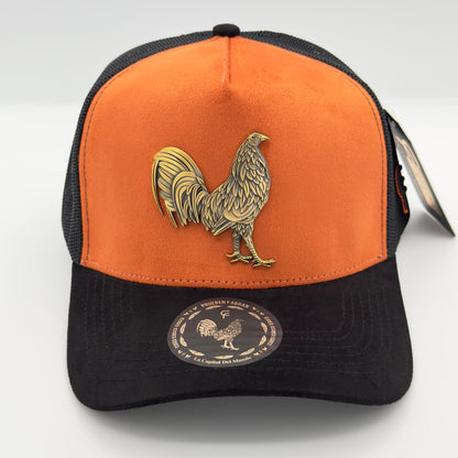 Orange Golden Rooster Mesh Cap