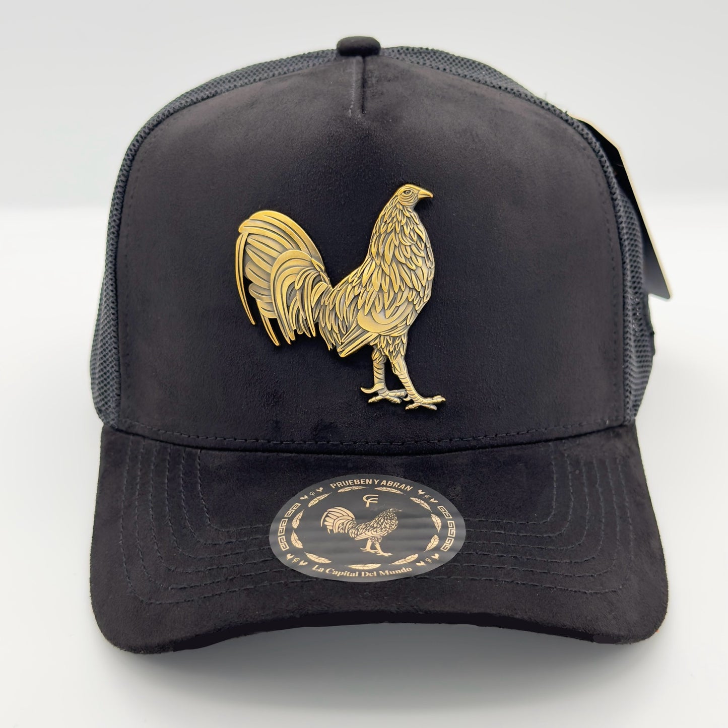 Black Golden Rooster Mesh Cap