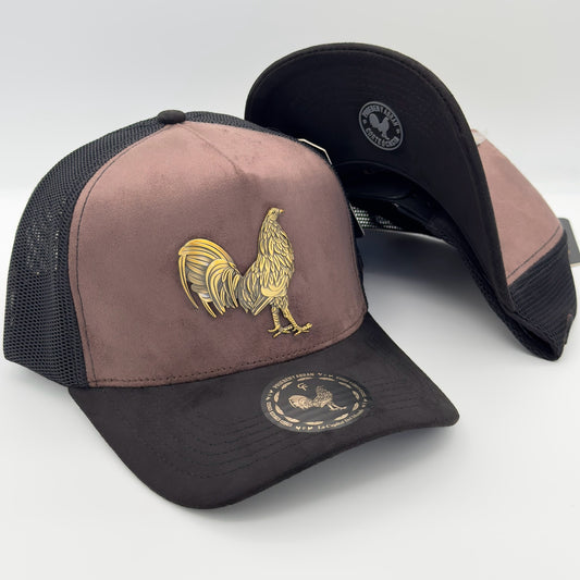 Brown Golden Rooster Mesh Cap