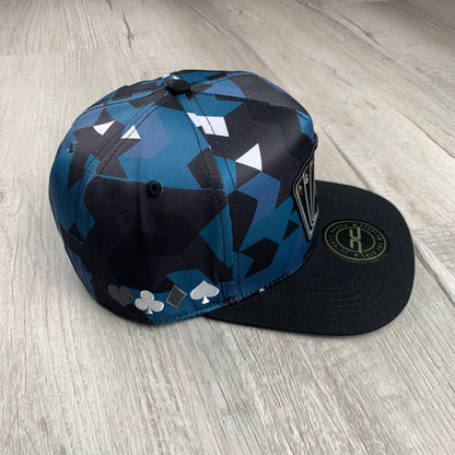 Blue Camo Poker Cap