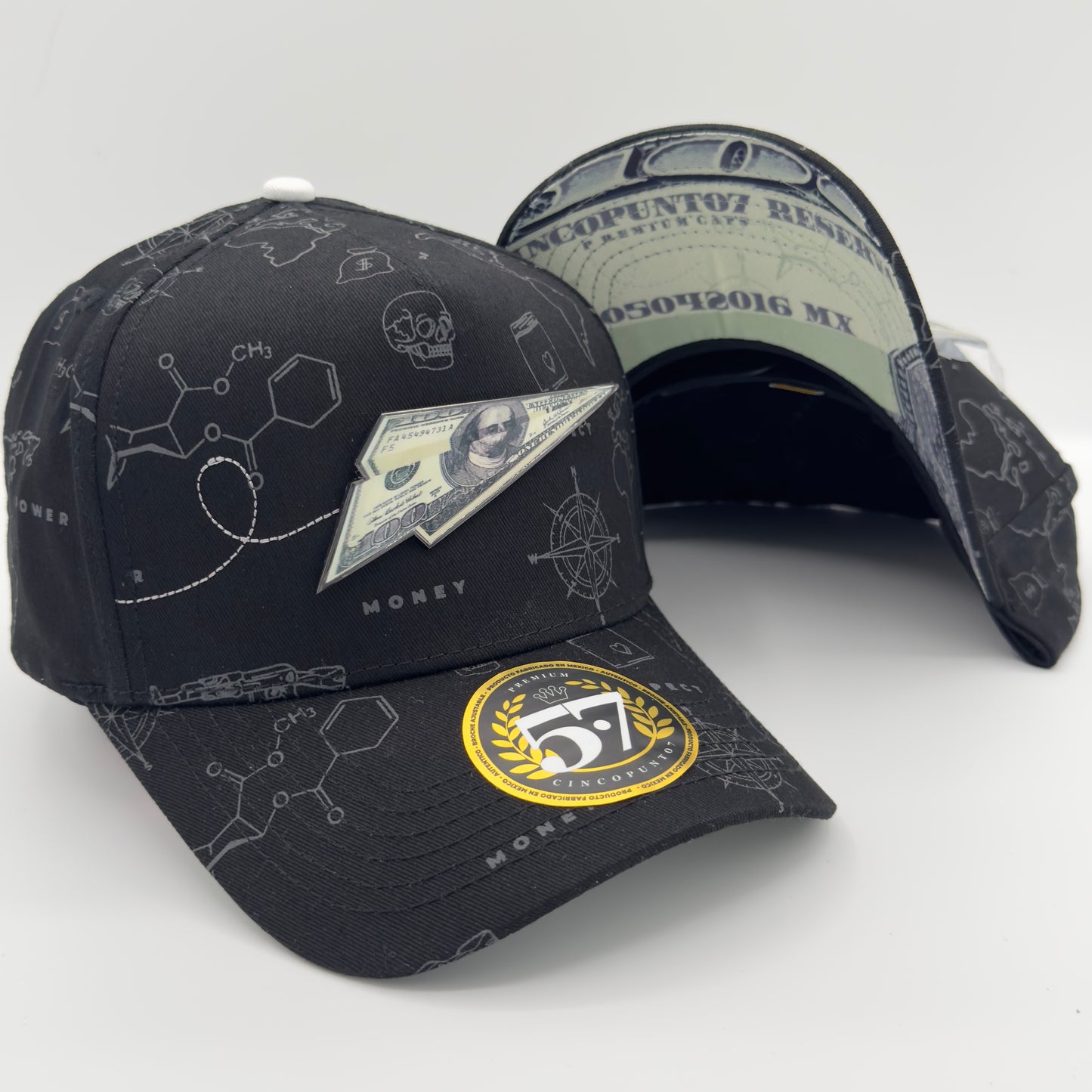 Full Print Money Plane Cap