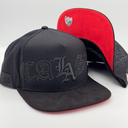 Black/Red LA Flat Cap