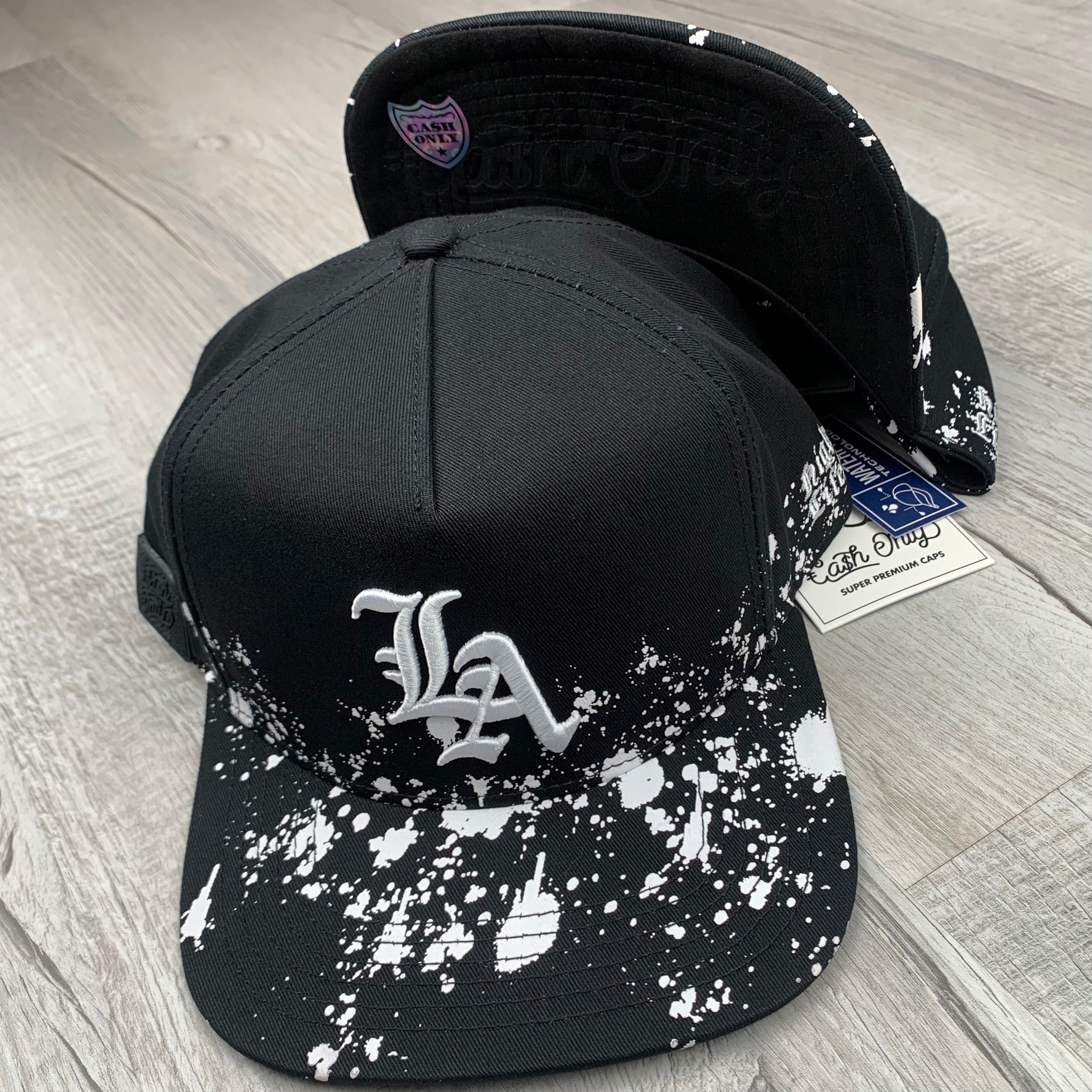 Black White LA Flat Cap