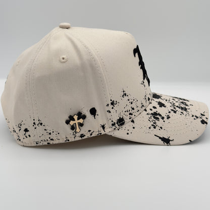 White/Black LA Curved Cap