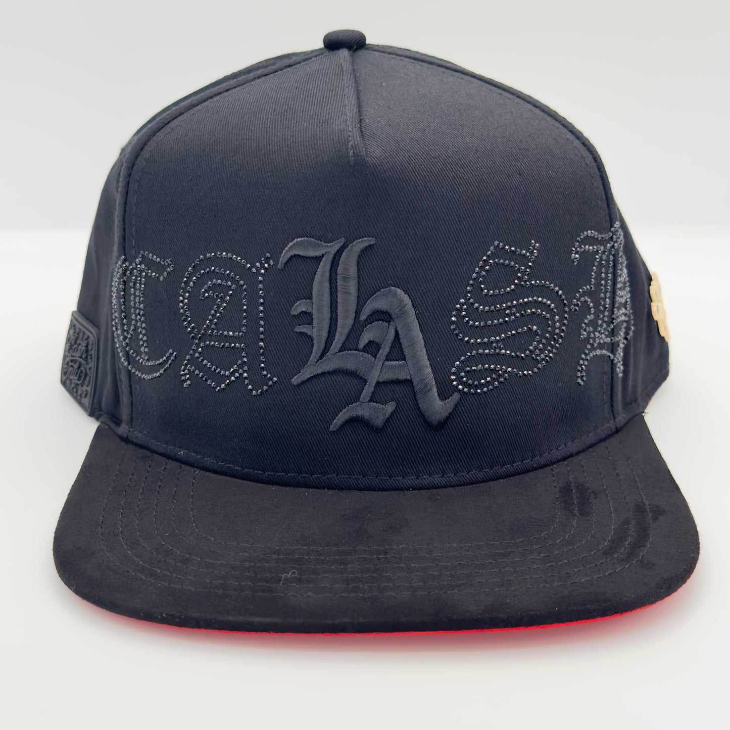 Black/Red LA Flat Cap