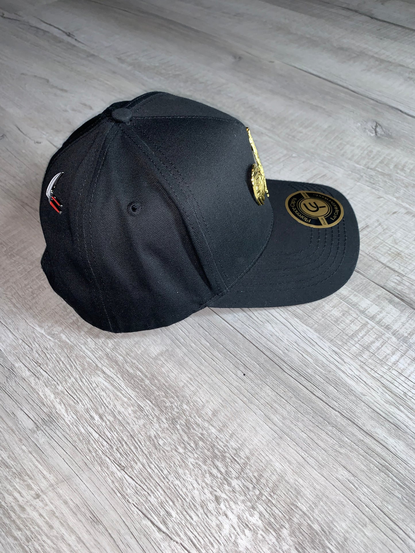 Black Golden Rooster Curved Cap