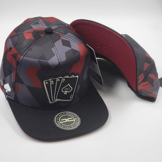 Gray/Red Poker Cap